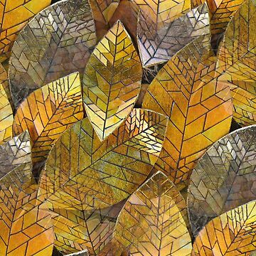 Artwork thumbnail, Golden Leaves Mosaic by KateRattray