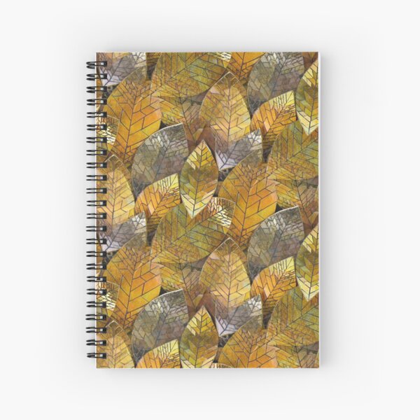 Golden Leaves Mosaic Spiral Notebook