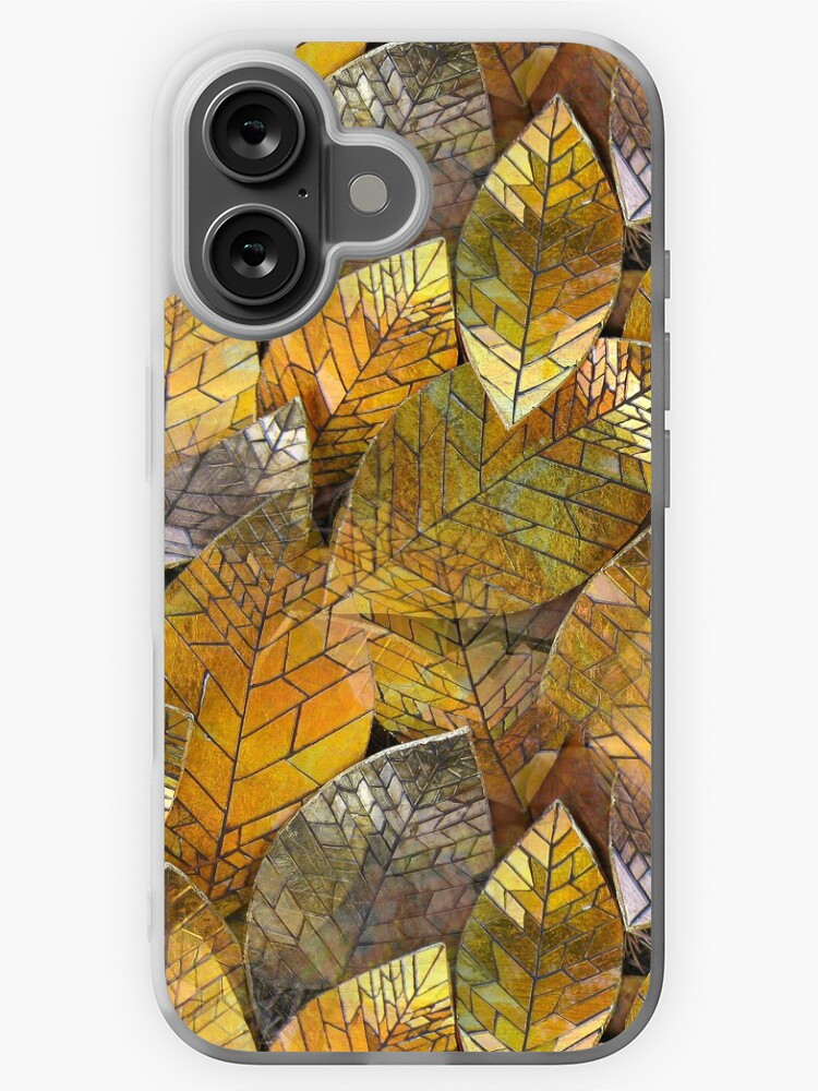 Thumbnail 1 of 5, iPhone Case, Golden Leaves Mosaic designed and sold by KateRattray.