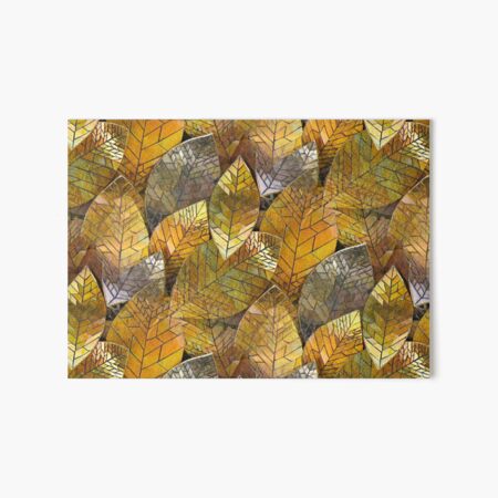 Golden Leaves Mosaic Art Board Print
