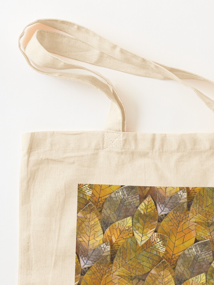 Thumbnail 3 of 5, Tote Bag, Golden Leaves Mosaic designed and sold by KateRattray.