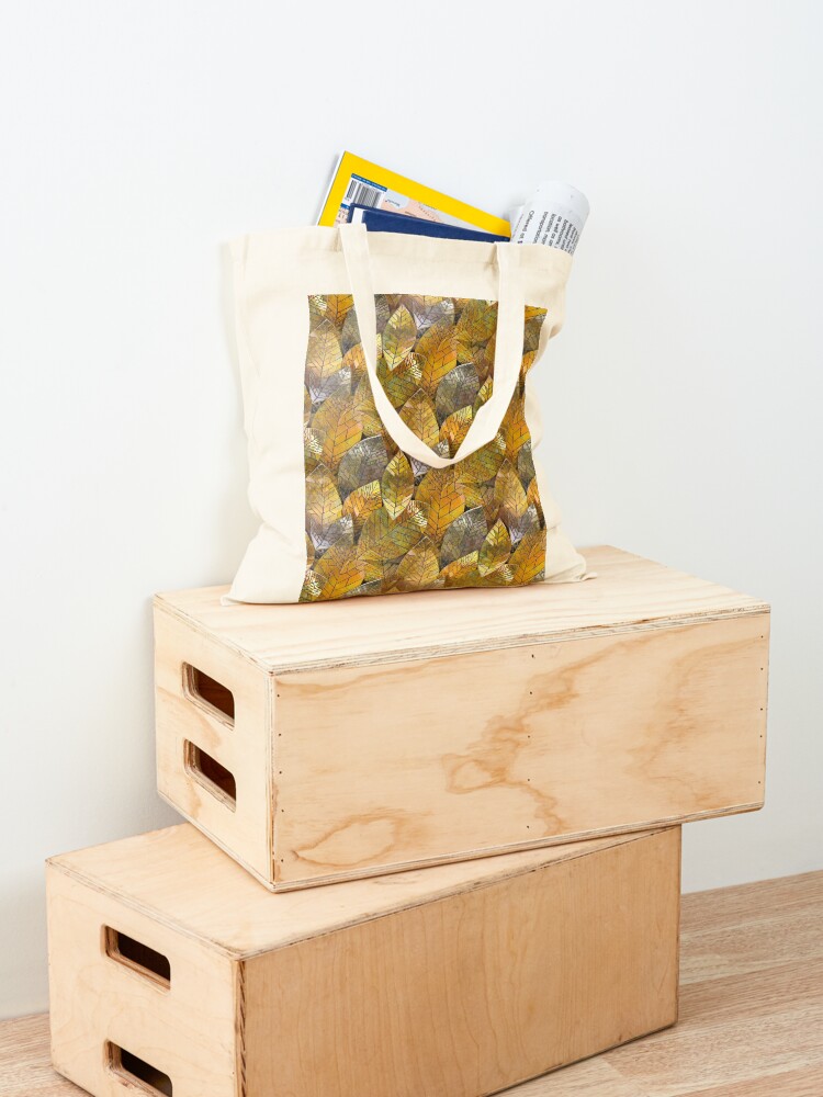 Thumbnail 4 of 5, Tote Bag, Golden Leaves Mosaic designed and sold by KateRattray.