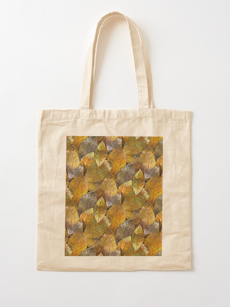 Thumbnail 2 of 5, Tote Bag, Golden Leaves Mosaic designed and sold by KateRattray.