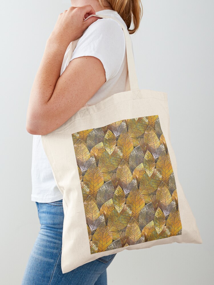 Thumbnail 1 of 5, Tote Bag, Golden Leaves Mosaic designed and sold by KateRattray.
