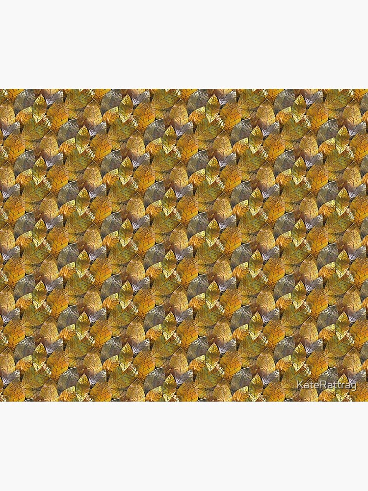 Thumbnail 2 of 2, Duvet Cover, Golden Leaves Mosaic designed and sold by KateRattray.