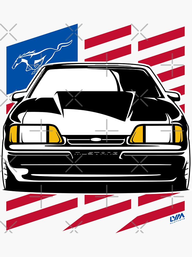 Foxbody Ford Mustang Notch Us Flag Sticker For Sale By Leaveyourmark