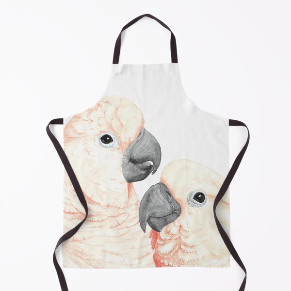 Item preview, Moluccan cockatoos watercolor - parrot portrait painting designed and sold by L'Atelier Oranjade.