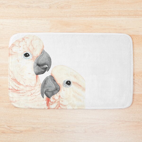 Item preview, Moluccan cockatoos watercolor - parrot portrait painting designed and sold by L'Atelier Oranjade.