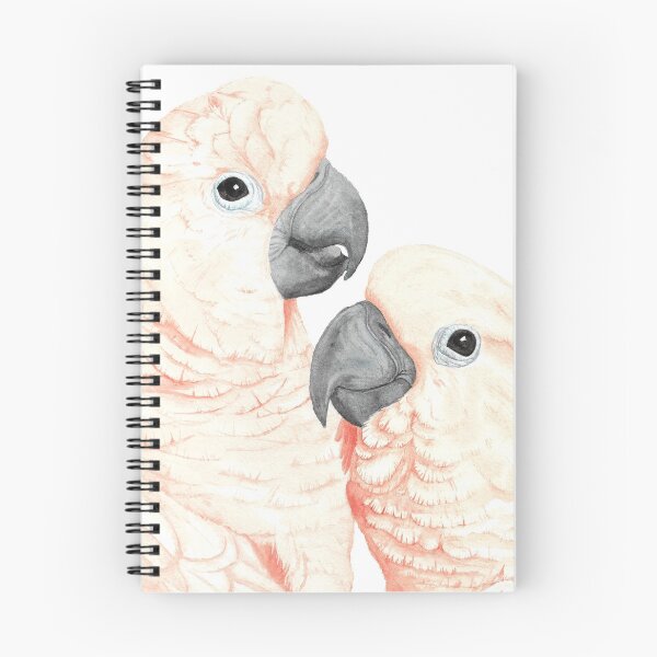 Item preview, Moluccan cockatoos watercolor - parrot portrait painting designed and sold by L'Atelier Oranjade.