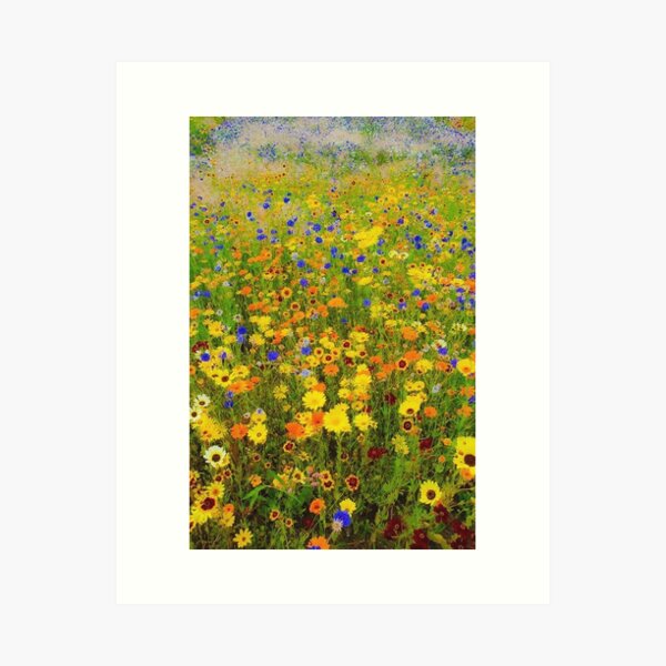 Field of flowers by Gustav Klimt Art Print