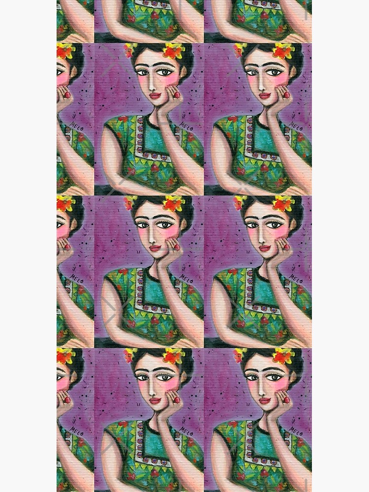 Happy Frida Kahlo Portrait with purple background by meloearth