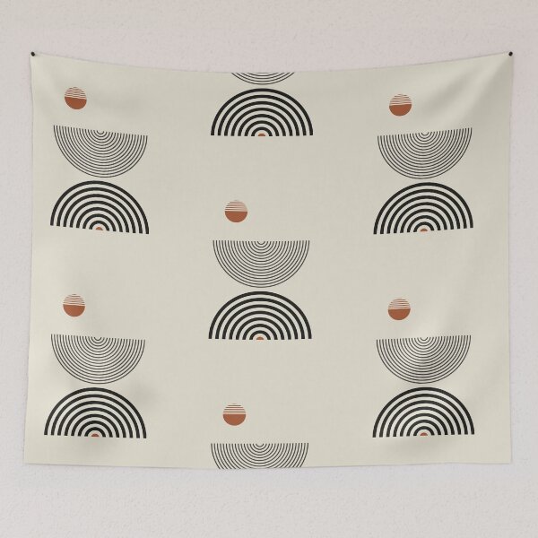 Item preview, Modern Balance Half Circle Line Art Minimalist Art Print designed and sold by Hollowfog.
