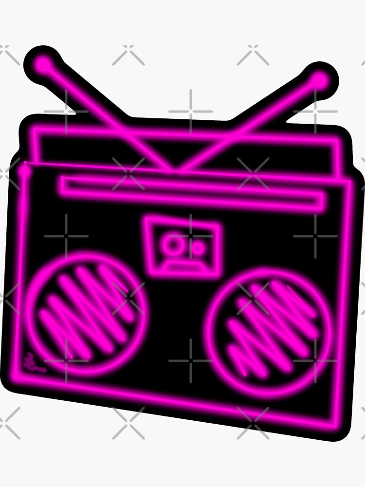 Funky Pink Neon Boombox by that5280lady