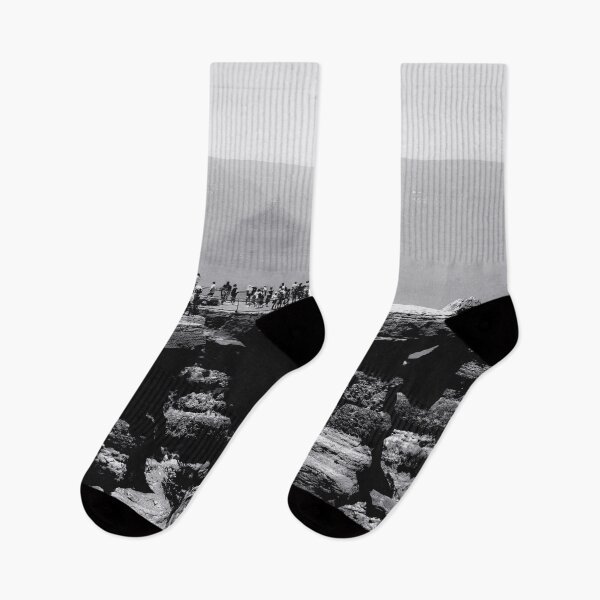 Item preview, mountain desert view at Grand Canyon national park Arizona in black and white designed and sold by Mrvell.
