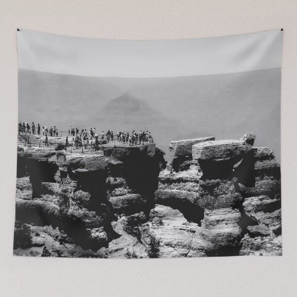 Item preview, mountain desert view at Grand Canyon national park Arizona in black and white designed and sold by Mrvell.