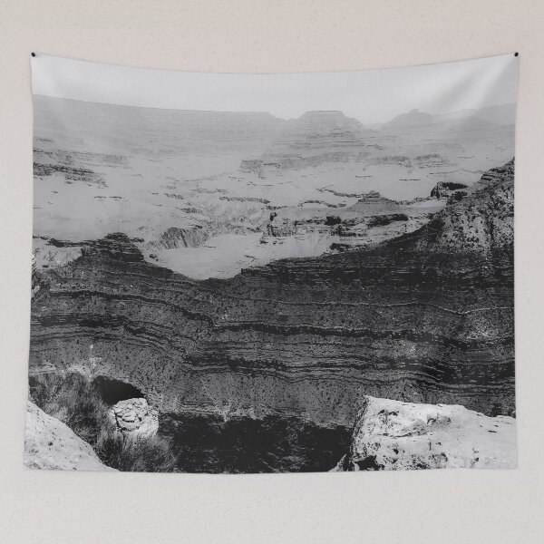Item preview, mountain desert at Grand Canyon national park Arizona in black and white designed and sold by Mrvell.