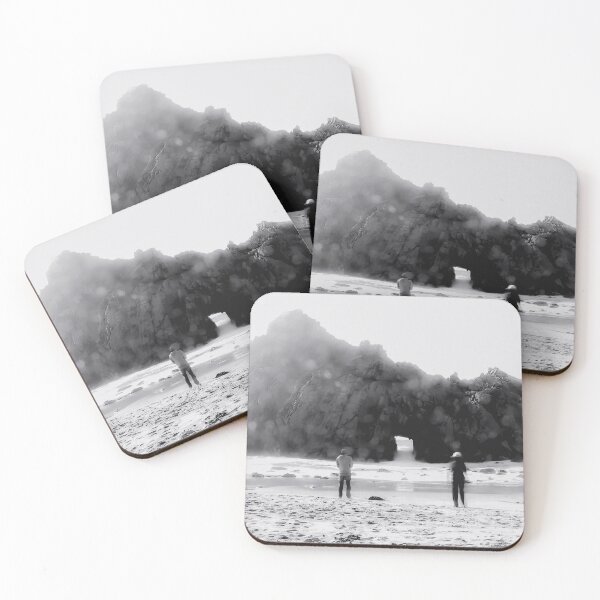 Item preview, big stone at Pfeiffer beach, Big Sur, California, USA in black and white designed and sold by Mrvell.
