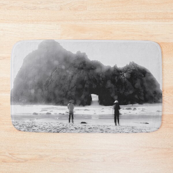 Item preview, big stone at Pfeiffer beach, Big Sur, California, USA in black and white designed and sold by Mrvell.
