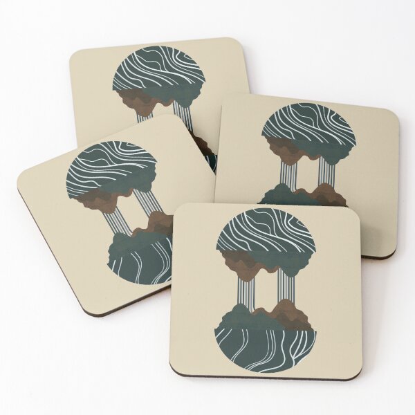 Item preview, Floating Waterfall Island Minimalist Fantasy Art designed and sold by Hollowfog.