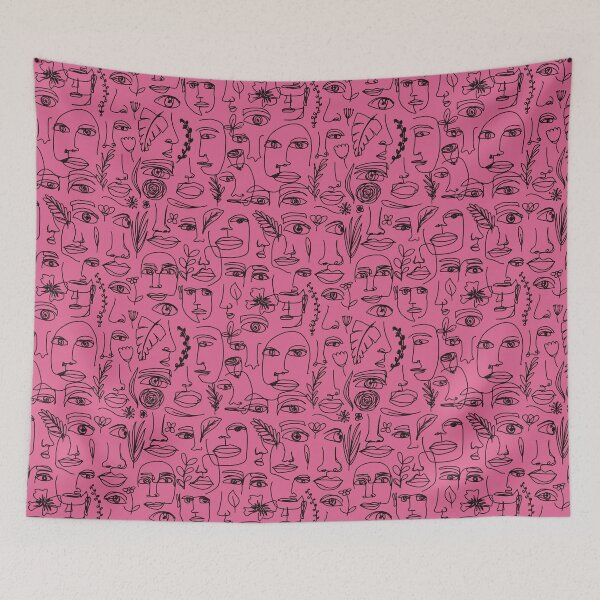 Item preview, Abstract Facial Features & Nature (Pastel Pink) designed and sold by Thabata T.