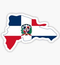 Pegatina Mapa de la bandera de la República Dominicana