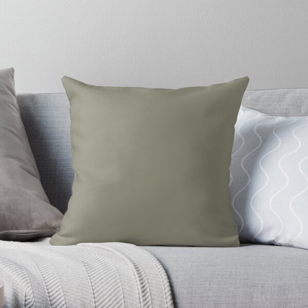 Pigeon Gray Green Solid Color Pairs Farrow and Ball 2021 Color of the Year Treron 292 Throw Pillow