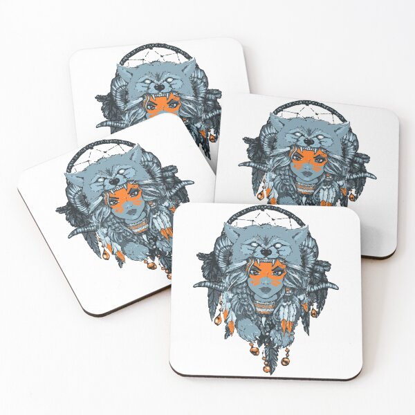 Item preview, Wolf headdress Native American Girl designed and sold by mouad naouiri.