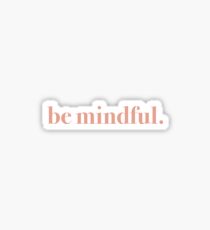 be mindful. (coral) Sticker