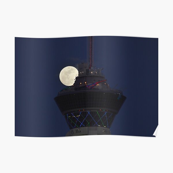 Full Moon & Stratosphere Tower Poster