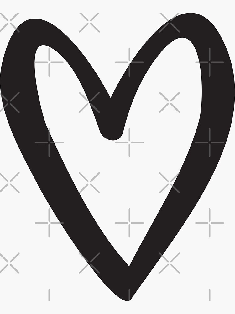 "Black Heart Outline" Sticker for Sale by Redbubble