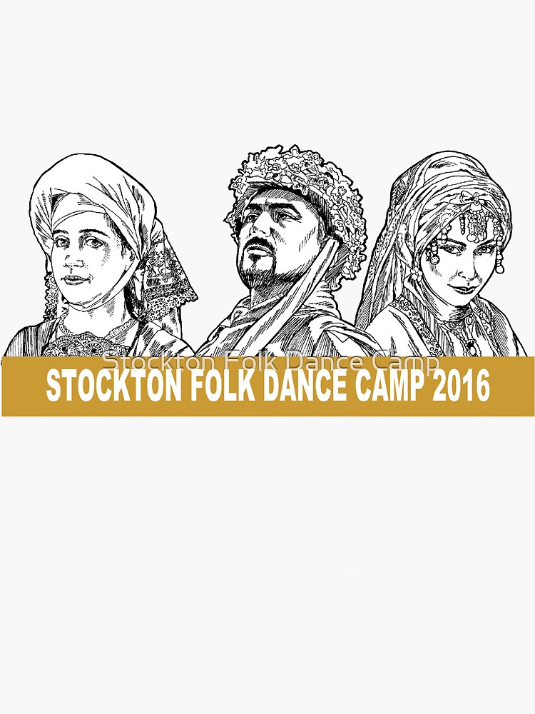 Thumbnail 3 of 3, Sticker, Stockton Folk Dance Camp 2016 designed and sold by LouiTucker.