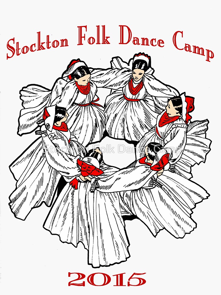Thumbnail 3 of 3, Sticker, Stockton Folk Dance Camp 2015 designed and sold by LouiTucker.