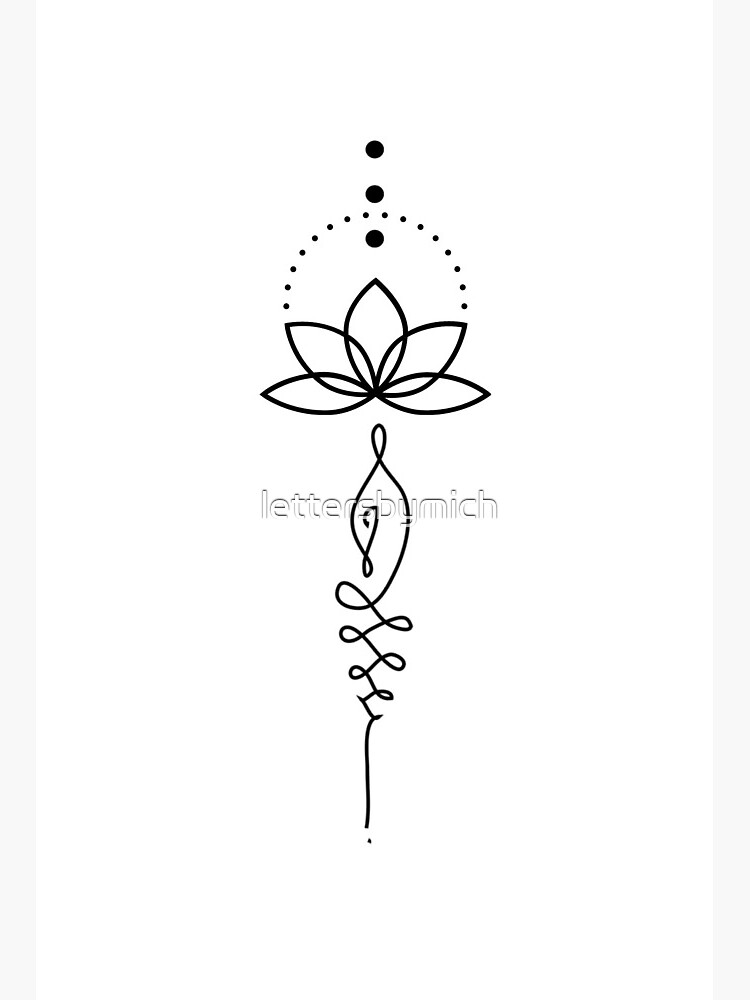 Lotus Unalome Unalome symbol represents the path to enlightenment in the  Buddhist culture. The spirals are meant to symbolize the twists and turns  in life, and…