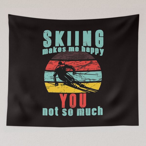 Item preview, Skiing Makes Me Happy You Not So Much - Funny Skiing Humor Sunset Retro Gift Idea designed and sold by leo121687.