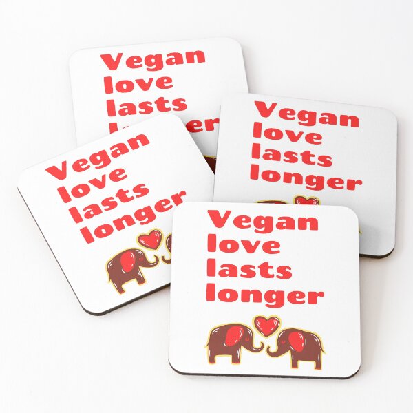 Item preview, Vegan Love Lasts Longer, Cute Sweetheart Elephants designed and sold by WhimsicaliTee.
