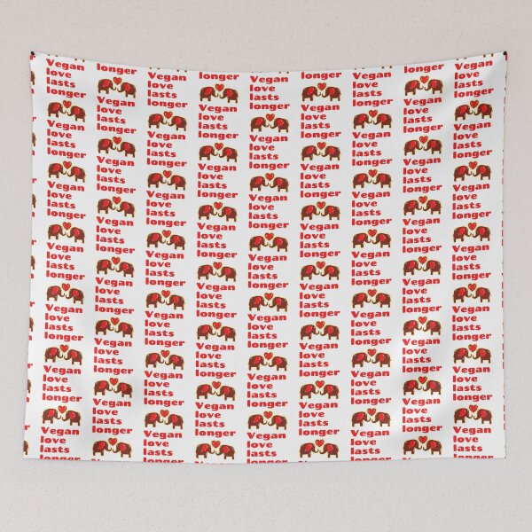 Item preview, Vegan Love Lasts Longer, Cute Sweetheart Elephants designed and sold by WhimsicaliTee.