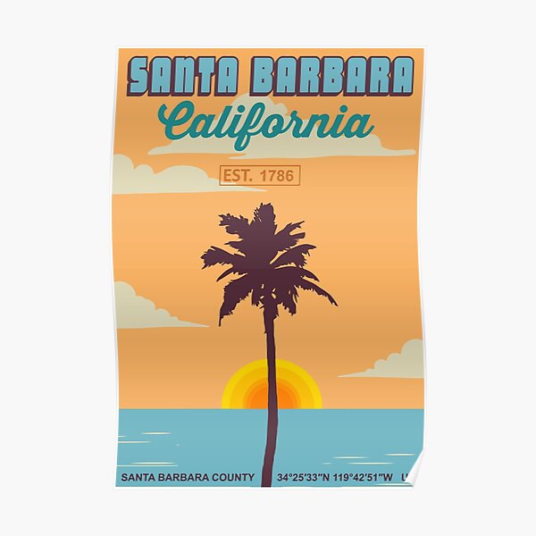 Santa Barbara - California. Premium Matte Vertical Poster