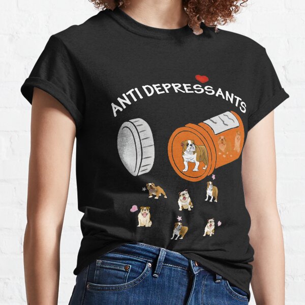 Artikel-Vorschau von Antidepressivum Bulldog, designt und verkauft von Unique-Tees.