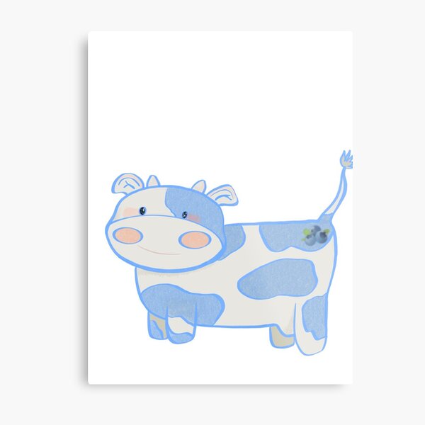 Blueberry Cow Wall Art Redbubble