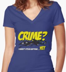 Crime? Women's Fitted V-Neck T-Shirt