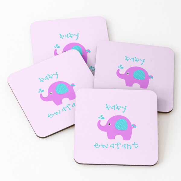 Item preview, Baby Ewafant (Elephant) Pink/Aqua designed and sold by PawsitiveMum.
