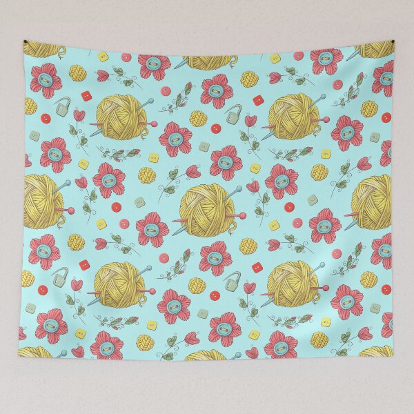 Item preview, Tejer flores bolas de patrón de botones de hilo designed and sold by HolidayT-Shirts.