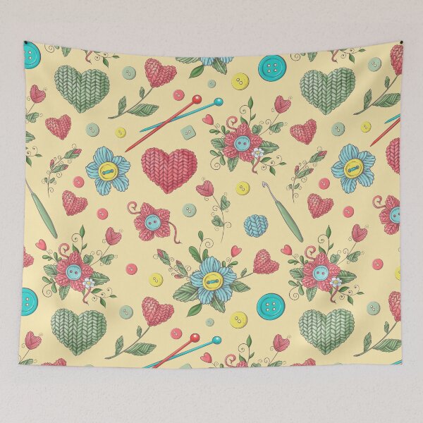 Item preview, Tejer Corazones Flores Botones Patrón De Ganchillo designed and sold by HolidayT-Shirts.