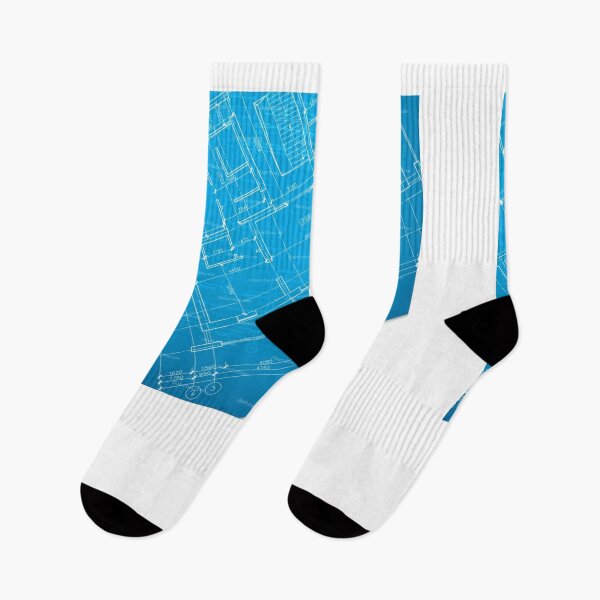 Item preview, blueprint socks, plans socks, architectural drawings socks, blueprint clock, blueprint coffee cup designed and sold by teeandmilkco.