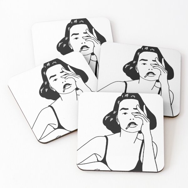 Item preview, Minimalist Hipster Chick with Cigarette designed and sold by AbiTheDesigner.