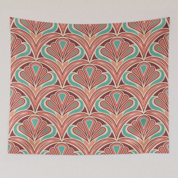 Item preview, Coral and Teal Vintage Scales designed and sold by Carolina Diaz.