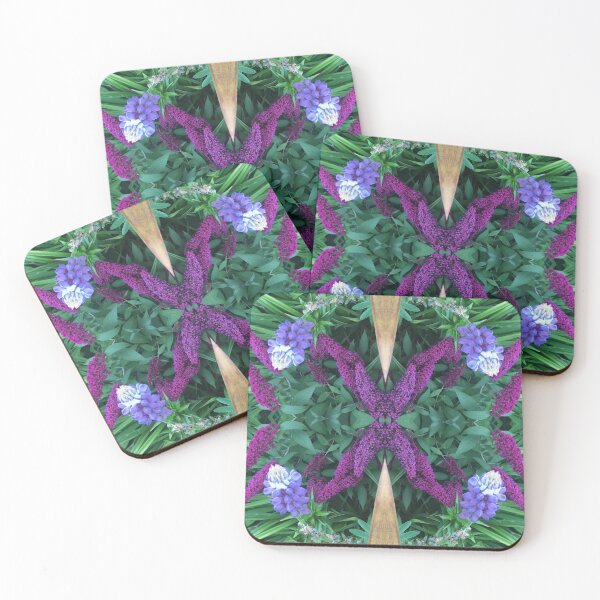 Item preview, Botanical, Divine - Lilac Lupin meets Magenta Buddleia for Magical Emerald Fusion  designed and sold by RoseAromas.