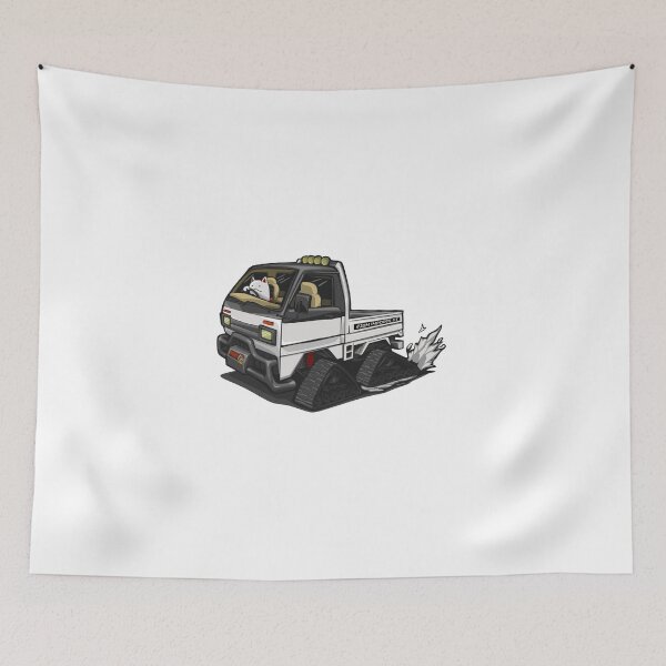 Item preview, Winter Kei Truck w/ Hitch & tracks in the snow designed and sold by JDMimportsCT.
