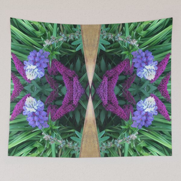 Item preview, Botanical, Divine - Lilac Lupin meets Magenta Buddleia for Magical Emerald Fusion  designed and sold by RoseAromas.
