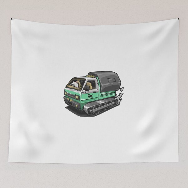 Item preview, Winter Kei Truck Postal Cargo w/ Shiroi Neko & Tracks in the snow designed and sold by JDMimportsCT.